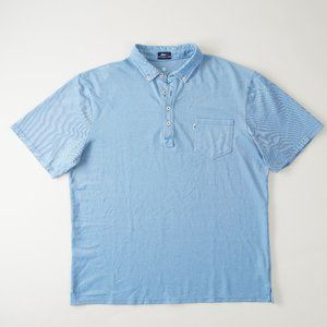 johnnie-O Polo Shirt Short Sleeve Pocket West Coast Prep Blue Mens Size L